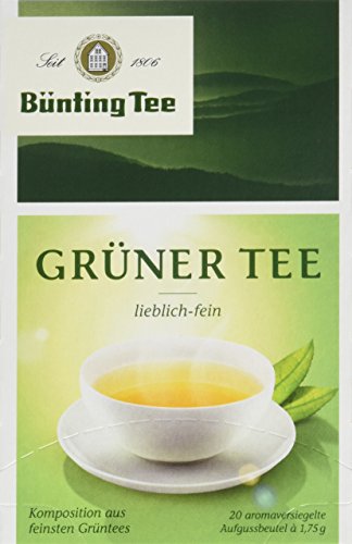 Bünting Tee Grüner 20 x 1.75 g Beutel, 4er Pack (4 x 35 g) von Bünting Tee