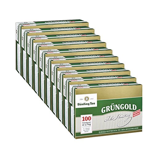 Bünting Tee Grüngold, 100 Tassenbeutel 10er Pack von Bünting