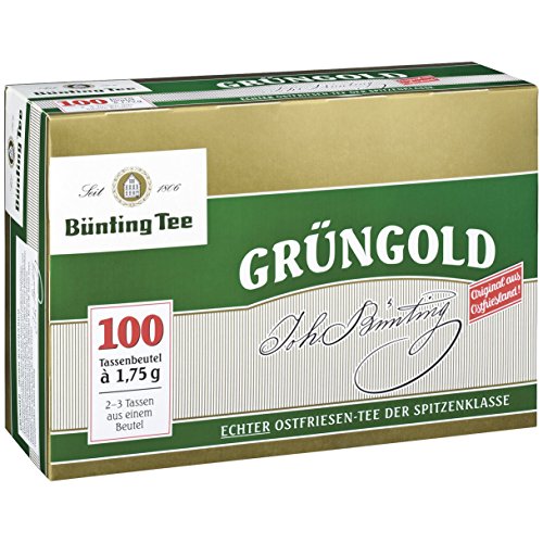 Bünting Tee Grüngold, 100 Tassenbeutel 6er Pack von Bünting