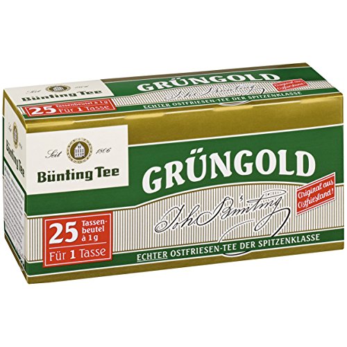 Bünting Tee Grüngold, 25 Tassenbeutel 1er Pack von Bünting Tee