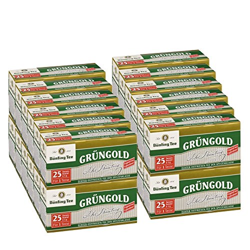 Bünting Tee Grüngold, 25 Tassenbeutel 24er Pack von Bünting Tee