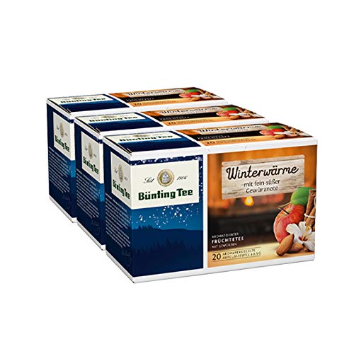Bünting Tee Winterwärme 3er Pack – Winter- und Früchtetee mit Gewürznote – 3 x 20 Teebeutel Bünting Tee Winterwärme 3er Pack – Winter- und Früchtetee mit Gewürznote – 3 x 20 Teebeutel von Bünting Tee SEIT 1806