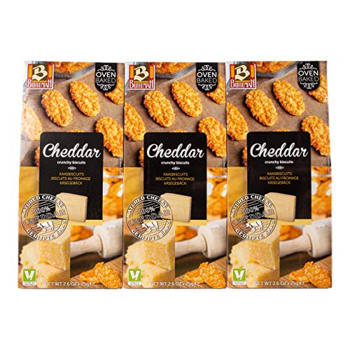Buiteman Gereifte Cheddar-Käse-Kekse Käse-Kekse mit gereiftem Cheddar-Käse - 3 Schachteln x 225 Gramm von Buiteman