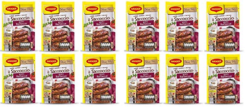 12x Maggi il Saccoccio Barbecue Gewürze in Pulverform für gebackene Schweinerippchen 34g weiche und leckere Schweinerippchen Pulveraroma von Buitoni