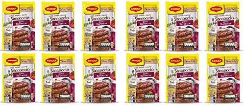 12x Maggi il Saccoccio Barbecue Gewürze in Pulverform für gebackene Schweinerippchen 34g weiche und leckere Schweinerippchen Pulveraroma von Buitoni