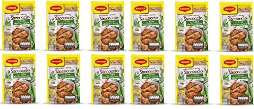 12x Maggi il Saccoccio con Erbe Mediterranee mit mediterranen Kräutern Gewürze und aromatisches Kräuterpulver für gebackenes Huhn 34g weiches und saftiges Huhn Gewürzpulver Pulveraromen von Buitoni