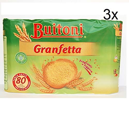 3x Buitoni Granfetta Fette Biscottate 80 fette Zwieback duftend und leicht Kekse 600g von Buitoni