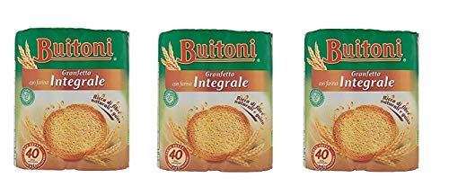 3x Buitoni Granfetta Fette Biscottate Integrali mit Vollkornmehl 40 fette Vollkorn Zwieback Kekse 300g von Buitoni