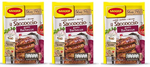 3x Maggi il Saccoccio Barbecue Gewürze in Pulverform für gebackene Schweinerippchen 34g weiche und leckere Schweinerippchen Pulveraroma von Buitoni