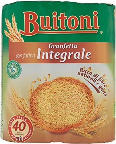 6x Buitoni Granfetta Fette Biscottate Integrali mit Vollkornmehl 40 fette Vollkorn Zwieback Kekse 300g von Buitoni