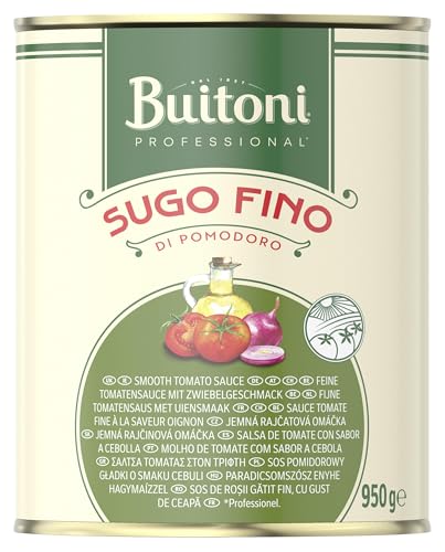 BUITONI Professional Sugo Di Pomodoro Fino, Fertige Tomatensauce, fruchtige und süße Sauce mit einer ausgewogenen Zwiebel- und Öl Würze, 1er Pack (1 x 950g Dose) von Buitoni