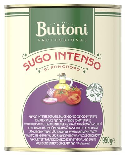 BUITONI Professional Sugo Di Pomodoro Intenso, Fertige Tomatensauce, intensiv, gewürzt mit klassischen italienischen Kräutern und gerösteten Zwiebeln, 1er Pack (1 x 950g Dose) von Buitoni