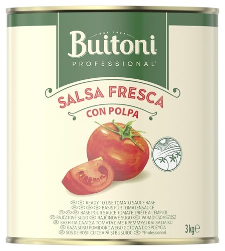 BUITONI Professional Salsa Fresca Con Polpa, Fertige Tomatensauce, frisches, rundes und saftiges Tomatenmark, 1er Pack (1 x 3kg Dose) von Buitoni
