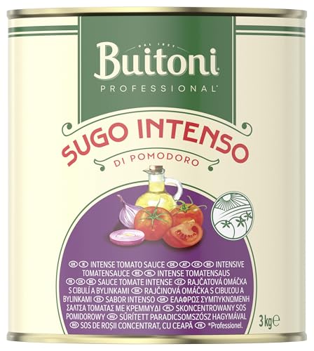 BUITONI Professional Sugo Di Pomodoro Intenso, Fertige Tomatensauce, intensiv, gewürzt mit klassischen italienischen Kräutern und gerösteten Zwiebeln, 1er Pack (1 x 3kg Dose) von Buitoni