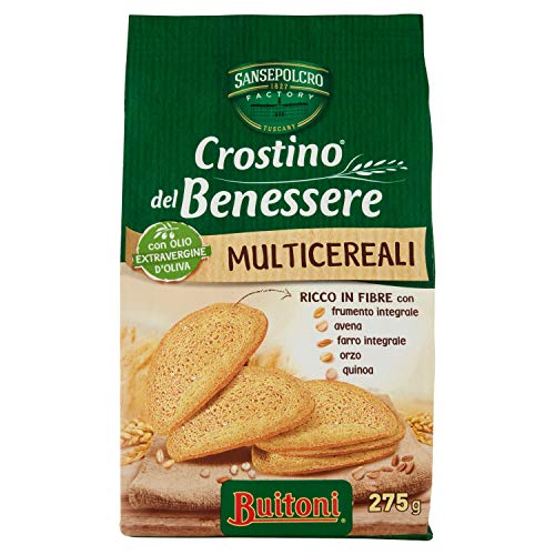 Buitoni Crostino Del Benessere Multicereali Mehrkorn Crouton Snacks 275g reich an Ballaststoffen mit nativem Olivenöl extra von Buitoni