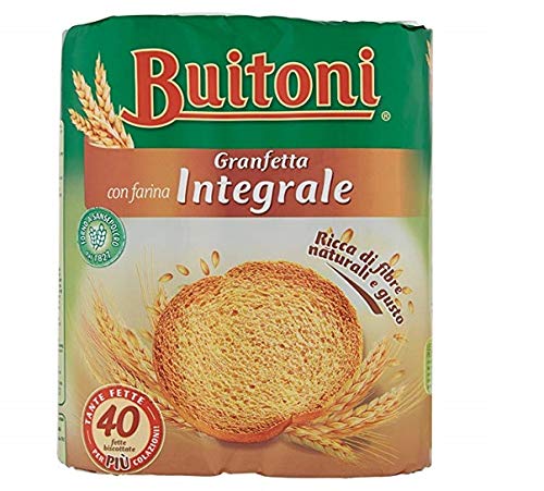 Buitoni Granfetta Fette Biscottate Integrali mit Vollkornmehl 40 fette Vollkorn Zwieback Kekse 300g von Buitoni