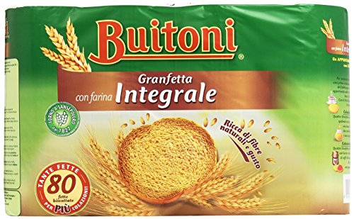 Buitoni Granfetta Fette Biscottate Integrali mit Vollkornmehl 80 fette Vollkorn Zwieback Kekse 600g von Buitoni