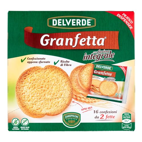 Buitoni Granfetta Fette Biscottate con Farina integrale 16 Einzelportionen a 2 Vollkorn Zwieback 240g von Buitoni