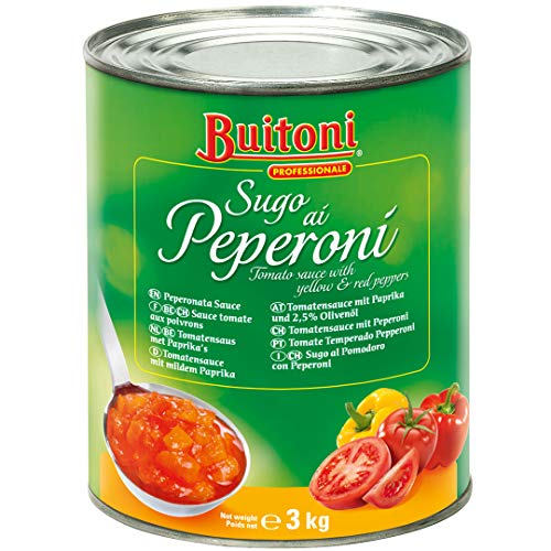Buitoni Tomatensauce mit mildem Paprika (Sugo ai Peperoni), Pastasauce, 1er Pack (1 x 3kg Dose) von Buitoni