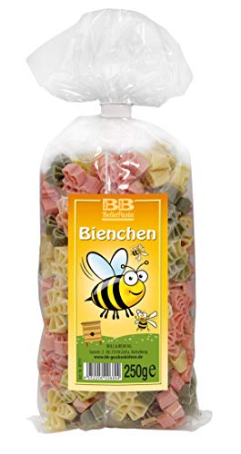 Bull & Bear Pasta bunte Bienen-Nudeln Bienchen 250 g, Motivnudeln handgefertigt, Geschenk von Bull & Bear
