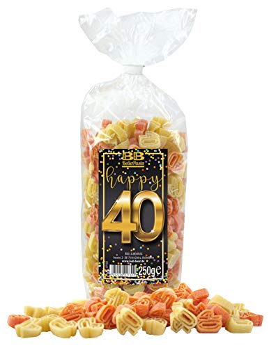 Bull & Bear Pasta bunte Geburtstags-Nudeln “Happy 40” 250g, Motivnudeln handgefertigt, Geschenk Bull & Bear Pasta bunte Geburtstags-Nudeln “Happy 40” 250g, Motivnudeln handgefertigt, Geschenk von Bull & Bear