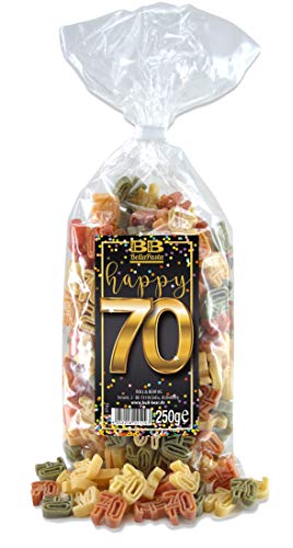 Bull & Bear Pasta Happy 70 bunte Zahl-Nudeln 250g, Motivnudeln handgefertigt, witziges Geschenk zum Geburtstag von Bull & Bear