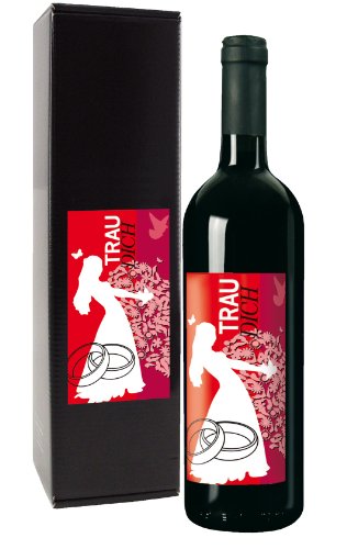 1 Flasche Hochzeitswein TRAU DICH - Braut 1 Flasche Hochzeitswein TRAU DICH - Braut von Bull & Bear