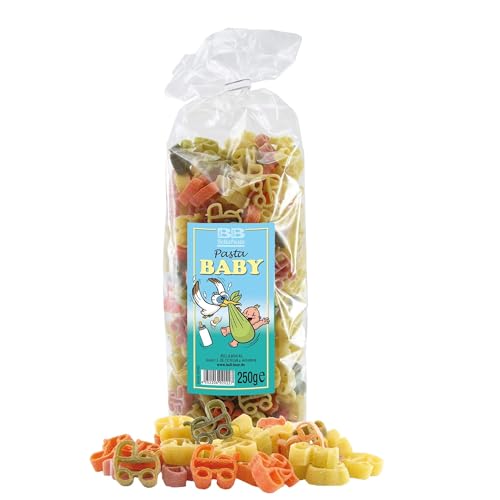 Bull & Bear bunte Kinderwagen Nudeln, 250g, Motivnudeln aus Hartweizengrieß, handgefertigt in deutscher Manufaktur, Pasta Geschenk von Bull & Bear