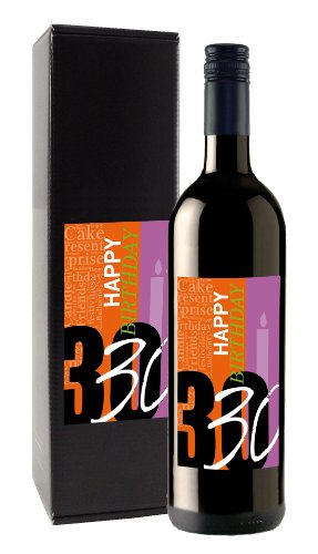 Bull & Bear Wein-Geschenk "Happy Birthday 30", Geschenk zum 30. Geburtstag, Rotwein 14%, trocken von Bull & Bear