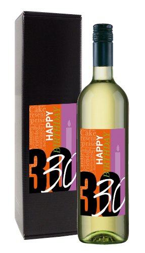 Bull & Bear Wein-Geschenk "Happy Birthday 30", Geschenk zum 30. Geburtstag, Weißwein 13%, trocken von Bull & Bear