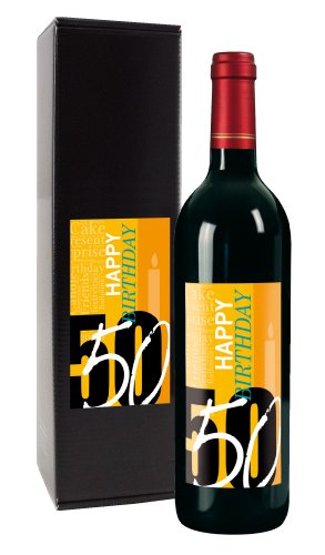 Bull & Bear Wein-Geschenk "Happy Birthday 50", Geschenk zum 50. Geburtstag, Rotwein 14%, trocken Bull & Bear Wein-Geschenk "Happy Birthday 50", Geschenk zum 50. Geburtstag, Rotwein 14%, trocken von Bull & Bear