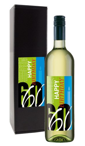 Bull & Bear Wein-Geschenk "Happy Birthday 60", Geschenk zum 60. Geburtstag, Rotwein 14%, trocken von Bull & Bear