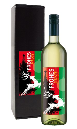 Bull & Bear Wein Geschenk "Frohes Fest", Chardonnay 0,75 l, elegantes Geschenk von Bull & Bear
