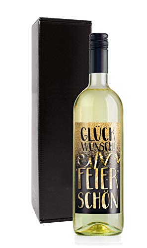Bull & Bear Wein-Geschenk Glückwunsch feier schön, Chardonnay Jahrgang 2019, 0,75 l, für Geburtstag, Jubiläum, Aroma von Zitrusfrüchten, Apfel und Birne, 13% Vol Bull & Bear Wein-Geschenk Glückwunsch feier schön, Chardonnay Jahrgang 2019, 0,75 l, für Geburtstag, Jubiläum, Aroma von Zitrusfrüchten, Apfel und Birne, 13% Vol von Bull & Bear