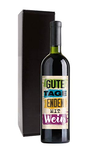 Bull & Bear Wein-Geschenk Gute Tage..., trockener Rotwein Château Malbat Optimus Jahrgang 2017, Goldmedaille Concours International de Lyon 2018, 14% Vol von Bull & Bear