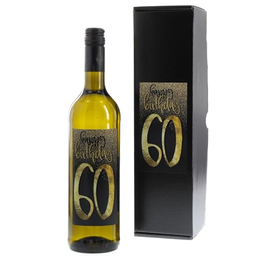 Wein-Geschenk Happy Birthday 60. Geburtstag mit Rotwein von Bull + Bear