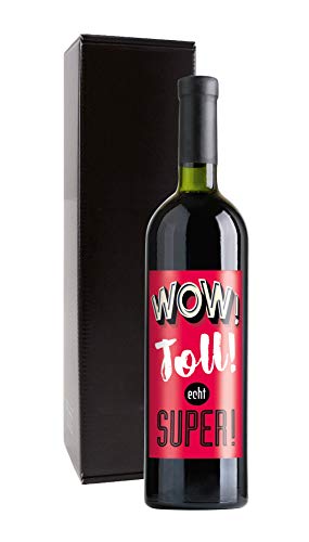 Wein-Geschenk Wow toll mit Rotwein von Bull & Bear