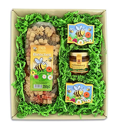 Bull & Bear bunte Bienennudeln 250g, Motivnudeln handgefertigt in deutscher Manufaktur, Pasta Geschenk Bienenkorb und Honig von Bull & Bear