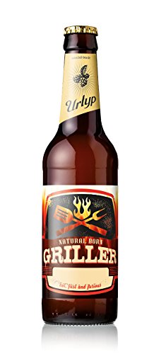 Bull & Bear Bierträger personalisiert, 6x 0,33l Bier Export Urtyp "Natural Born Griller" mit Name, 5,1% vol., lustiges Biergeschenk für Männer, Vatertag, Geburtstag von Bull & Bear