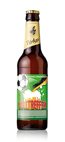 6er Fußball Bier-Box mit Namenseindruck "Volltreffer" von Bull & Bear