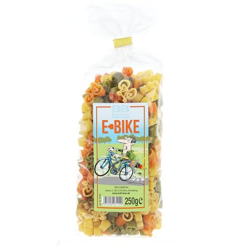 Bull & Bear bunte E-Bike Nudeln 250g, Motivnudeln aus Hartweizengrieß, handgefertigt in deutscher Manufaktur, Pasta Geschenk Bull & Bear bunte E-Bike Nudeln 250g, Motivnudeln aus Hartweizengrieß, handgefertigt in deutscher Manufaktur, Pasta Geschenk von Bull & Bear