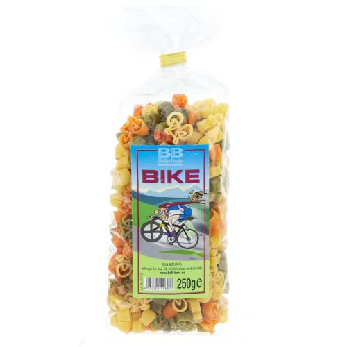 Bull & Bear bunte Fahrrad Nudeln, 250g, Motivnudeln aus Hartweizengrieß, handgefertigt in deutscher Manufaktur, Pasta Geschenk von Bull & Bear