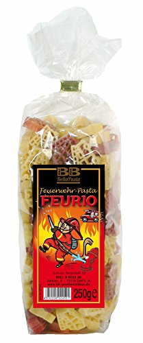 Bull & Bear bunte Feuerwehr Nudeln 250g, Motivnudeln aus Hartweizengrieß, handgefertigt in deutscher Manufaktur, Pasta Geschenk Bull & Bear bunte Feuerwehr Nudeln 250g, Motivnudeln aus Hartweizengrieß, handgefertigt in deutscher Manufaktur, Pasta Geschenk von Bull & Bear