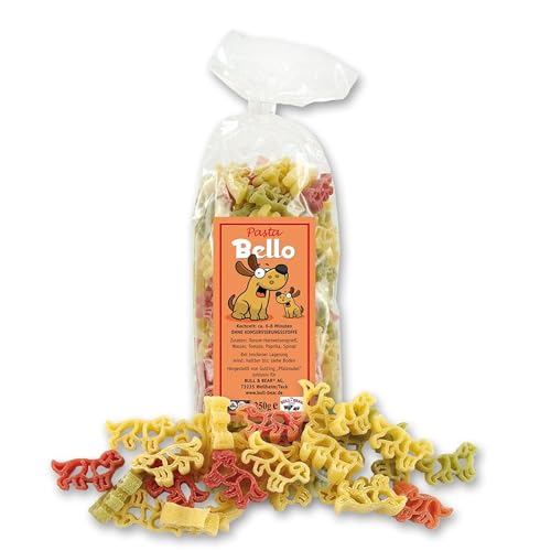 Bull & Bear bunte Hunde Nudeln, 250g, Motivnudeln aus Hartweizengrieß, handgefertigt in deutscher Manufaktur, Pasta Geschenk von Bull & Bear