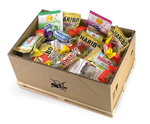Bull & Bear Geschenk Box Mini-Palette Naschkiste 21,5x16,5x9cm, Süßigkeiten Mischung mit Hanuta, Brause Pulver, Fruchtgummi und Schokoriegeln von Bull & Bear