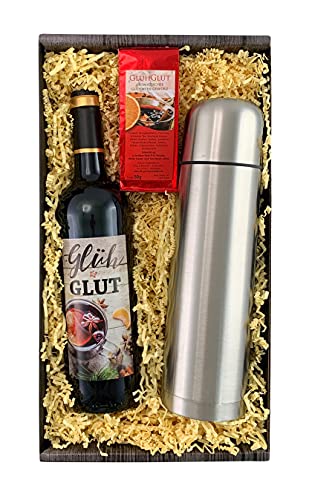 Bull & Bear Geschenkset Glühwein, mit feinem Rotwein, Glühweingewürz, Thermoskanne, Geschenk zu Weihnachten von Bull & Bear