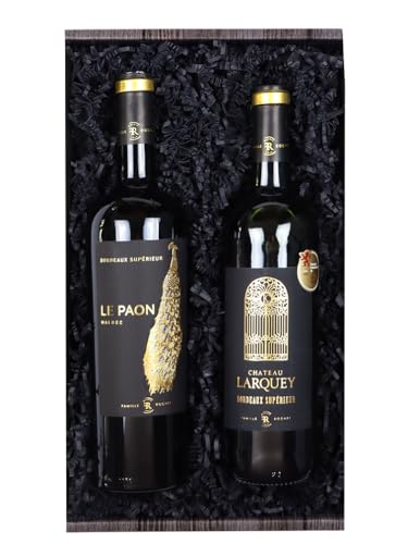 Wein-Geschenkbox „Gold-Duo mit französischen Weinen, 2 x 0,75 l Rotwein von Bull & Bear