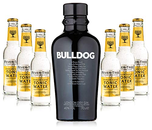 Gin Tonic Set - Bulldog Gin 0,7l 700ml (40% Vol) + 6x Fever Tree Tonic Water 200ml - Inkl. Pfand MEHRWEG von Bulldog-Bulldog
