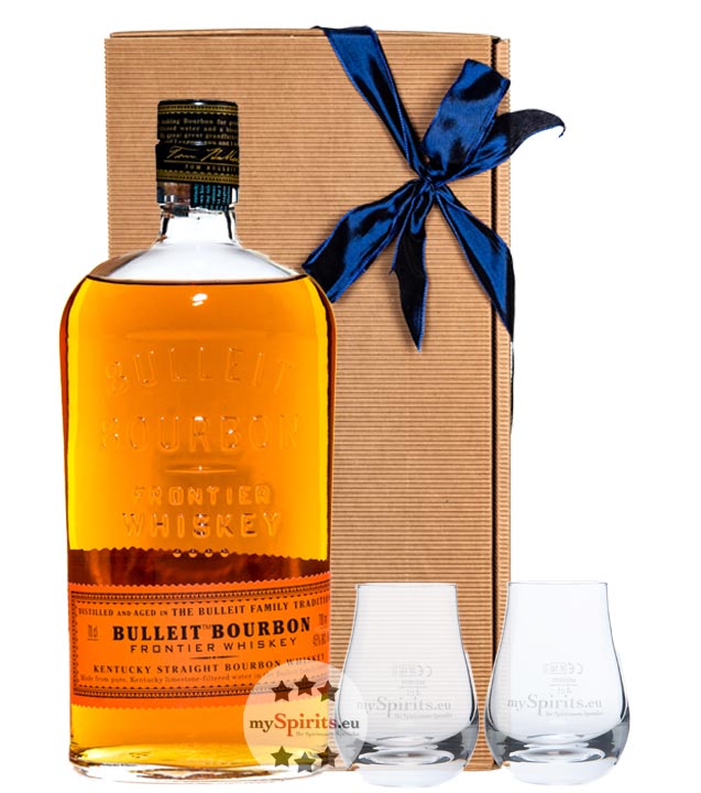 Bulleit Bourbon Whiskey Geschenkset & 2 Gläser (45 % Vol., 0,7 Liter) von Bulleit Frontier Whiskey
