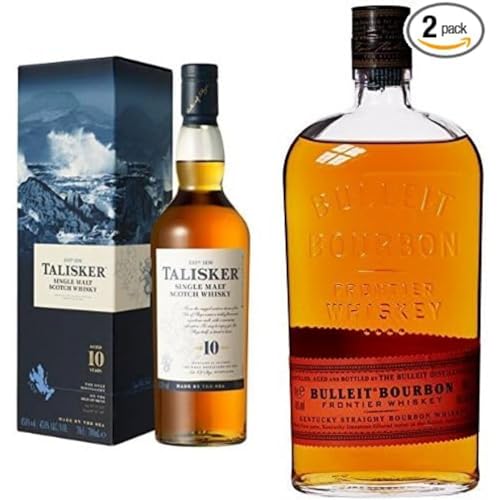 Talisker Bulleit Bourbon Frontier American Whiskey | 45% vol | 700ml & Talisker 10 Jahre | mit Geschenkverpackung | Preisgekrönter, aromatischer Single Malt Scotch Whisky von Talisker